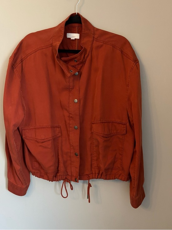 LOFT Jackets & Blazers - LOFT Utility Jacket XL Rust Orange Cropped Lightweight Drawstring Hem